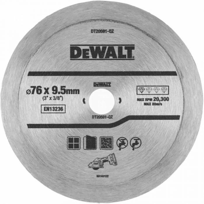 Диск алмазний 76 х 1,0 х 9,5 мм DeWALT DT20591
