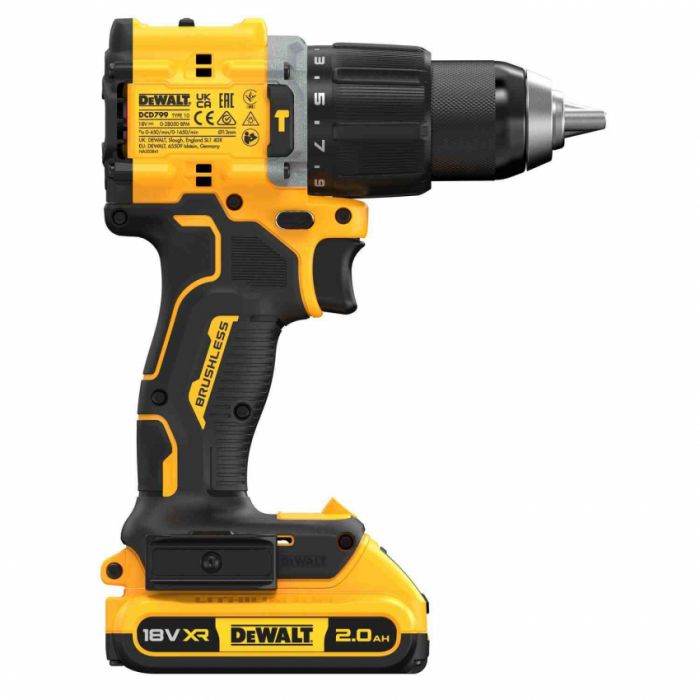 Дриль-шуруповерт акумуляторний безщітковий ударний DeWALT DCD799D2T