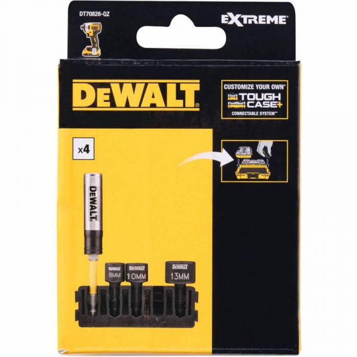 Касета з набором торцевих магнітних головок та магнітним тримачем DeWalt, EXTREME IMPACT DeWALT DT70826